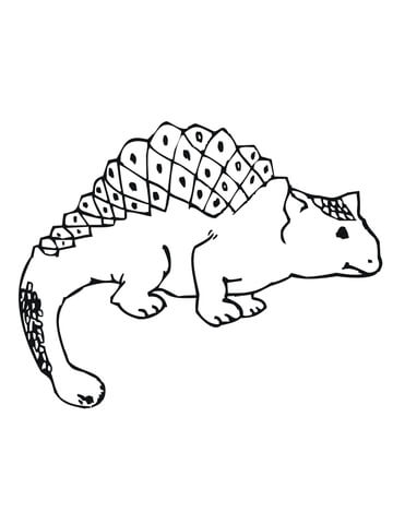 Cute Ankylosaurus Coloring Page